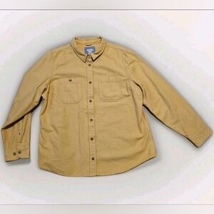 LL.Bean Shaket Womens Size XL Yellow Button Down Long Sleeve